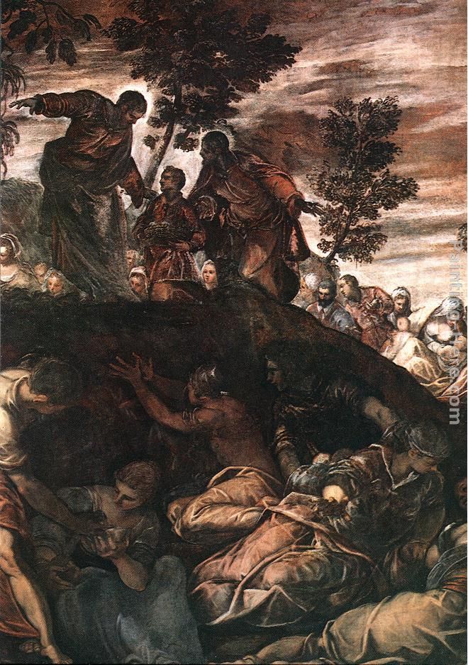 The Miracle of the Loaves and Fishes painting - Jacopo Robusti Tintoretto The Miracle of the Loaves and Fishes art painting